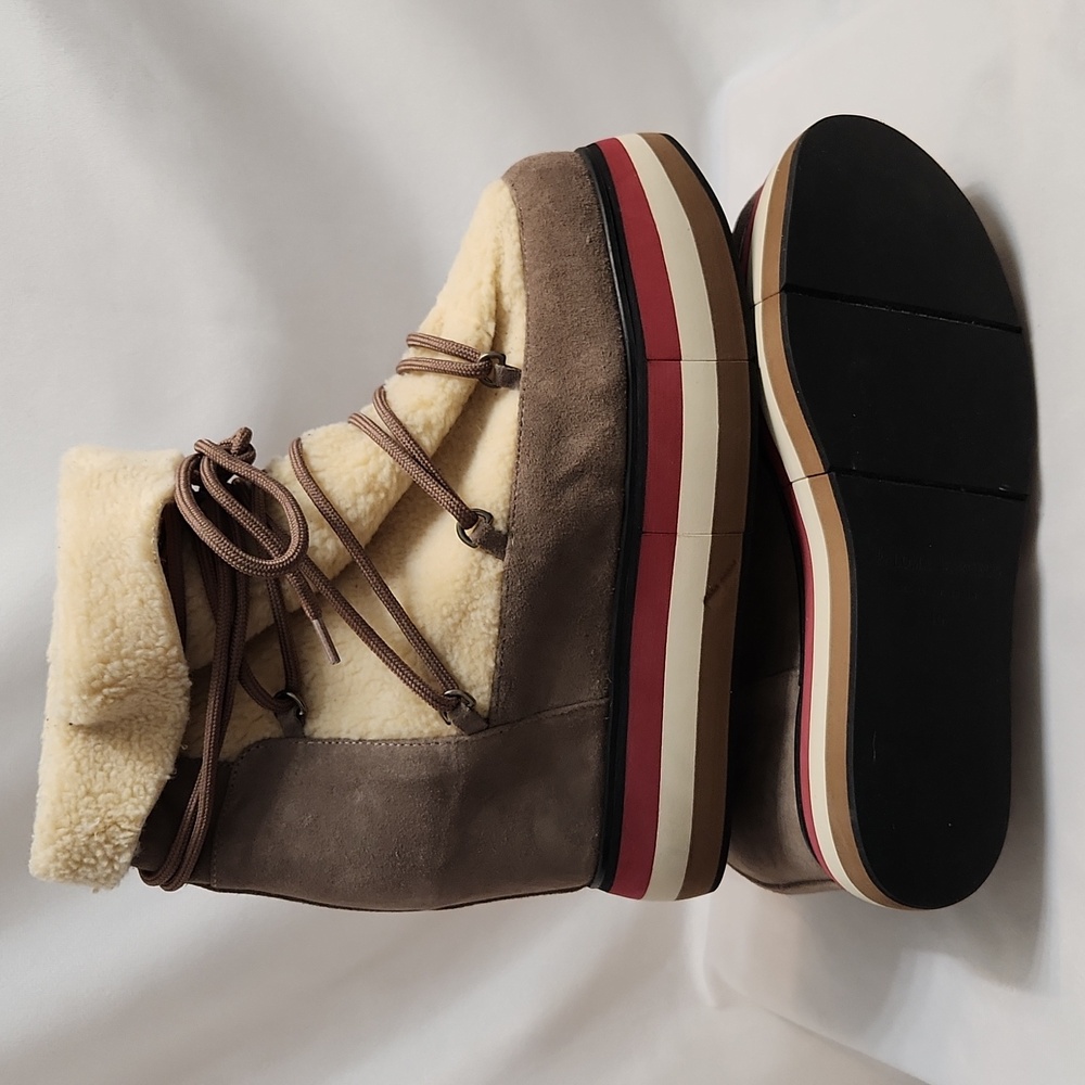 Paloma Barceló Kiran Suede Platform Genuine Shearling Lining Booties (W Size 40) - Picture 6 of 15